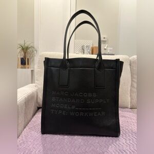Marc Jacobs Black Pebbled Leather Workwear Tote